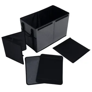 Skladací úložný box, sivá/čierna, DETER