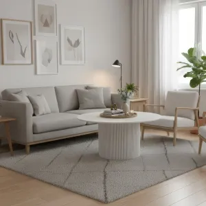 Konferenčný stolík, biely mramor/MDF, priemer 80 cm, MAHIR TYP 1