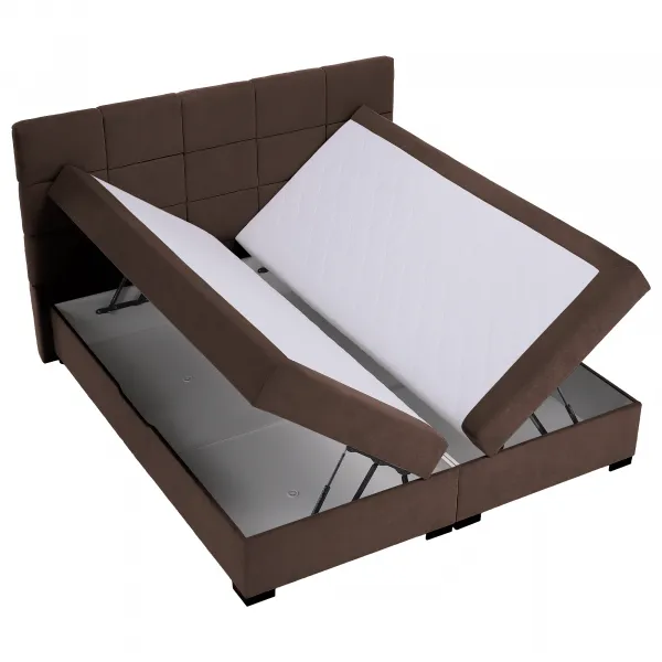 Boxspringová pocketová posteľ, 200x200, hnedá, APRIL