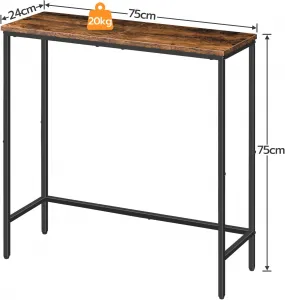 Konzolový stolík Vasagle Roosty 75 cm čierny/hnedý