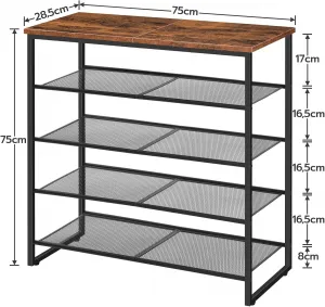 Botník Vasagle Mugy 75 cm čierny/hnedý