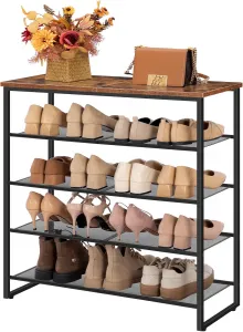 Botník Vasagle Mugy 75 cm čierny/hnedý