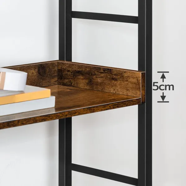 Knižnica Vasagle Selmon 60 cm hnedá/čierna