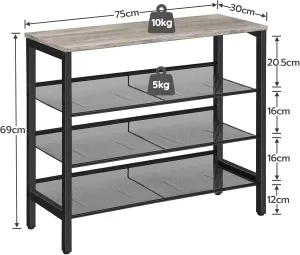 Botník Vasagle Ormio 69 cm čierny/sivý
