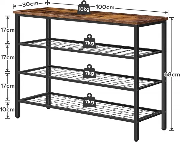 Botník Vasagle Serano 100 cm hnedý/čierny