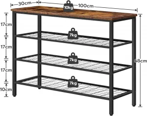 Botník Vasagle Serano 100 cm hnedý/čierny