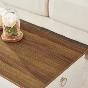 Lavica s úložným priestorom Vasagle Braisy 100 cm biela/orech