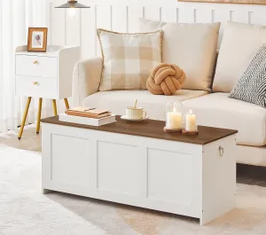 Lavica s úložným priestorom Vasagle Braisy 100 cm biela/orech