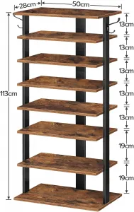 Botník Vasagle Kloudy 50 cm čierny/hnedý