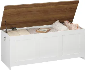Lavica s úložným priestorom Vasagle Braisy 100 cm biela/orech