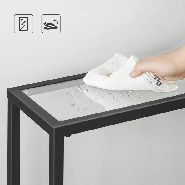 VASAGLE Konzolový stolík Pered 100 cm čierny/číry
