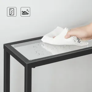 VASAGLE Konzolový stolík Pered 100 cm čierny/číry