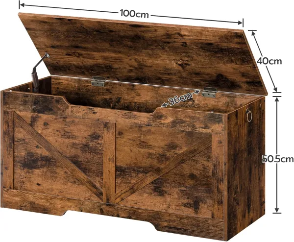 Lavica s úložným priestorom Vasagle Sabil 100 cm hnedá