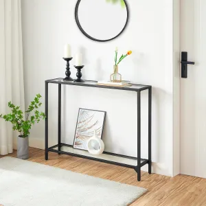 VASAGLE Konzolový stolík Pered 100 cm čierny/číry