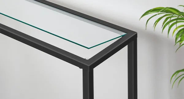 VASAGLE Konzolový stolík Pered 100 cm čierny/číry