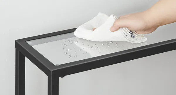 VASAGLE Konzolový stolík Pered 100 cm čierny/číry