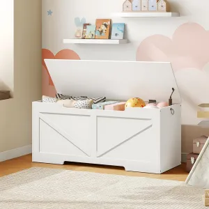 Truhlica s úložným priestorom a lavicou Vasagle Sabil 110 cm biela