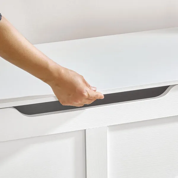 Truhlica s úložným priestorom a lavicou Vasagle Sabil 110 cm biela