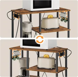 Kuchynský regál Vasagle Vitas 80 cm so zásuvkami hnedý/čierny
