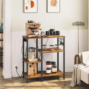 Kuchynský regál Vasagle Vitas 80 cm so zásuvkami hnedý/čierny