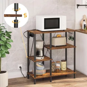 Kuchynský regál Vasagle Vitas 80 cm so zásuvkami hnedý/čierny