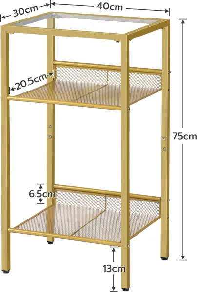 Odkladací stolík Vasagle Nortia 40 cm číry/zlatý