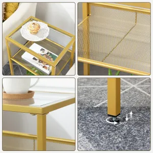 Odkladací stolík Vasagle Nortia 40 cm číry/zlatý