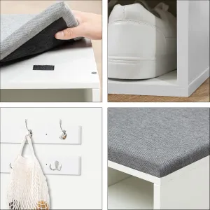 Predsieňový vešiak s botníkom a sedadlom Vasagle Jungo 80 cm biely/sivý