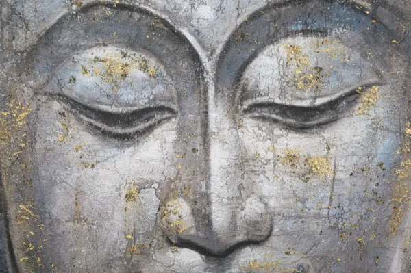 Mauro Ferretti Obraz Face Buddha Light A 80x120 cm sivý