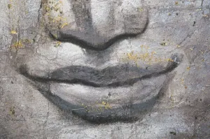 Mauro Ferretti Obraz Face Buddha Light A 80x120 cm sivý