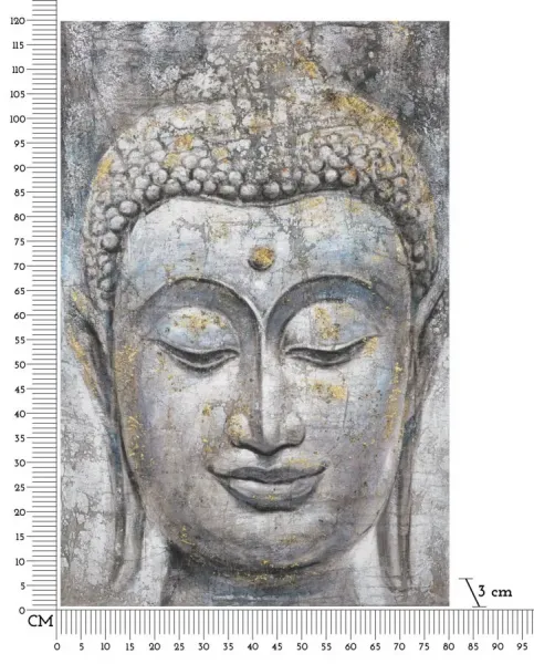 Mauro Ferretti Obraz Face Buddha Light A 80x120 cm sivý