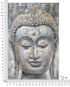 Mauro Ferretti Obraz Face Buddha Light A 80x120 cm sivý
