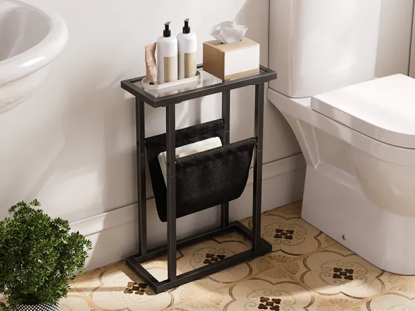 VASAGLE Odkladací stolík Fido 40 cm čierny/číry