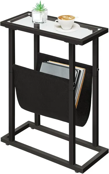 VASAGLE Odkladací stolík Fido 40 cm čierny/číry