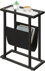 VASAGLE Odkladací stolík Fido 40 cm čierny/číry