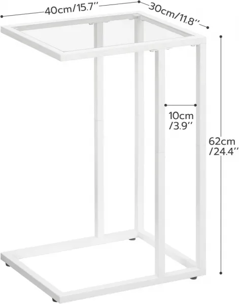 Odkladací stolík Vasagle Rivet 30 cm číry/biely