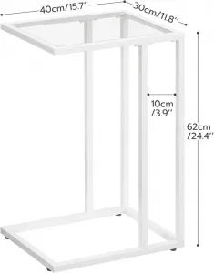 Odkladací stolík Vasagle Rivet 30 cm číry/biely