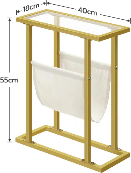 Odkladací stolík Vasagle Fido 40 cm zlatý/číry