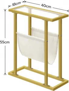 Odkladací stolík Vasagle Fido 40 cm zlatý/číry