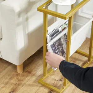Odkladací stolík Vasagle Fido 40 cm zlatý/číry