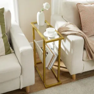 Odkladací stolík Vasagle Fido 40 cm zlatý/číry