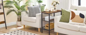 Odkladací stolík Vasagle Fioras 60 cm čierny/hnedý