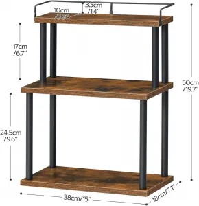 Stolový kuchynský regál Vasagle Felaro 38 cm čierny/hnedý