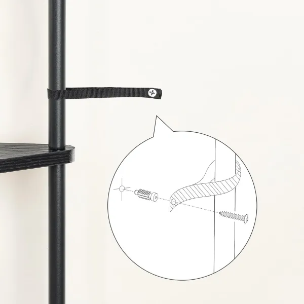 Rohový regál Vasagle Ebbi 30 cm čierny