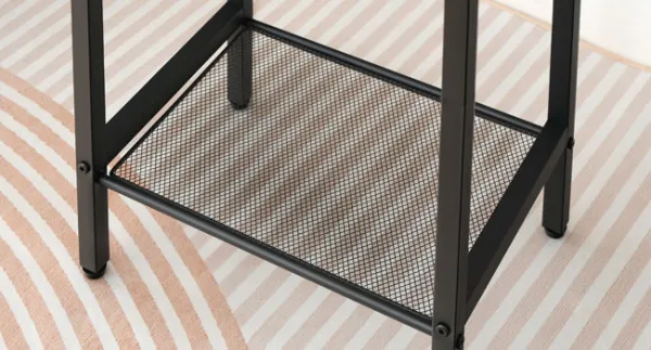 Odkladací stolík Vasagle Gravira 38 cm s nabíjacou stanicou čierny/hnedý