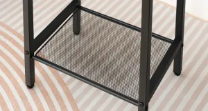 Odkladací stolík Vasagle Gravira 38 cm s nabíjacou stanicou čierny/hnedý