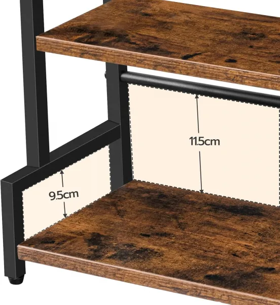 Stolový kuchynský regál Vasagle Noby 43 cm hnedý/čierny