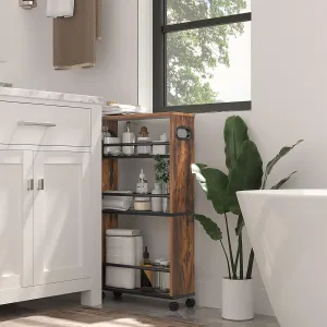 Pojazdný kuchynský regál Vasagle Tonari 45 cm čierny/hnedý