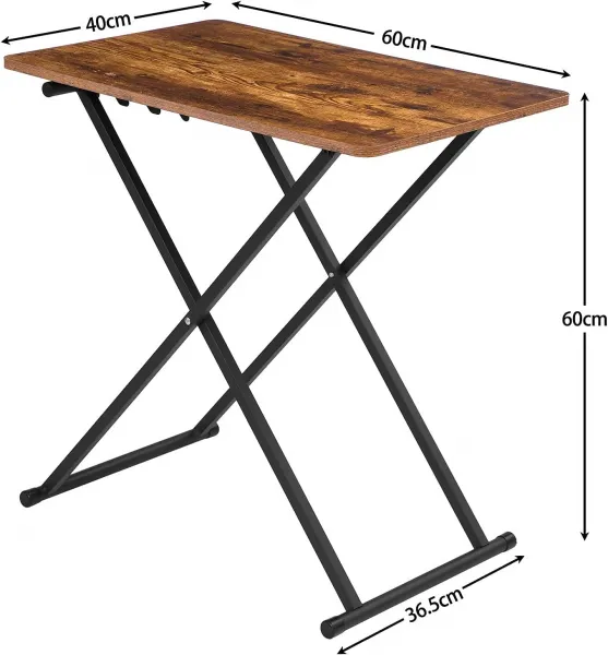 Skladací odkladací stolík Vasagle Melori 60 cm čierny/hnedý