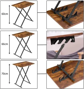 Skladací odkladací stolík Vasagle Melori 60 cm čierny/hnedý